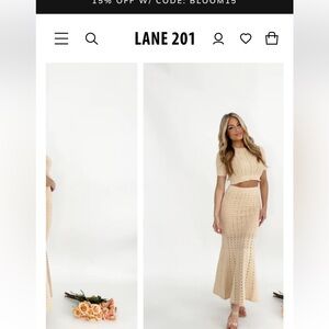 Cream sweater matching set